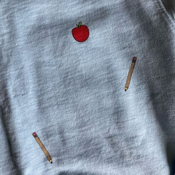 Callie Danielle Outfit Crew Neck Sweatshirt Shorts School Teacher Apple Pencils - Picture 12 of 14